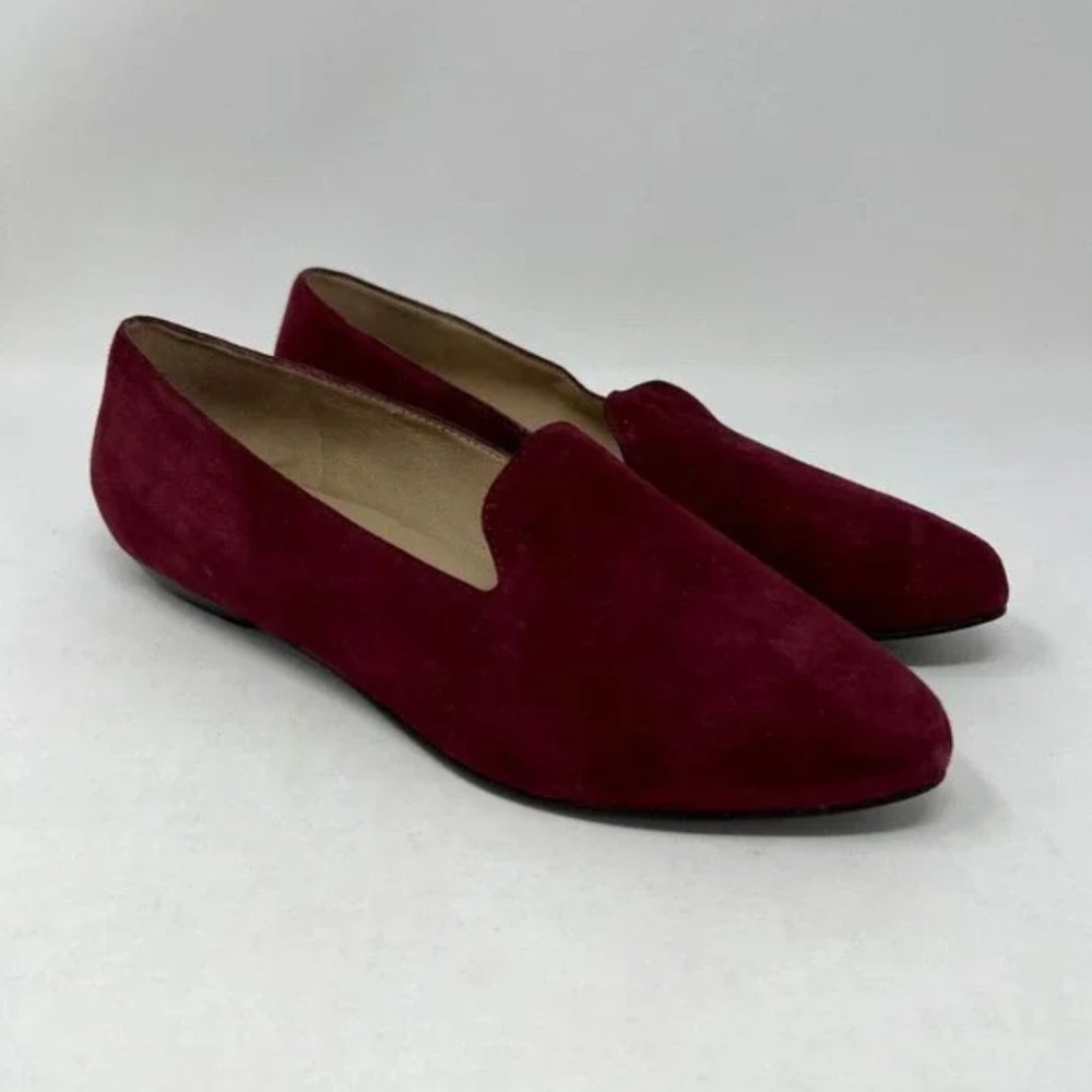 Eileen Fisher Suede Loafers "Ariel" Cranberry Red - 9.5